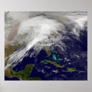 Satellite view of a massive winter storm poster