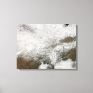 Satellite view of a severe winter storm canvas print