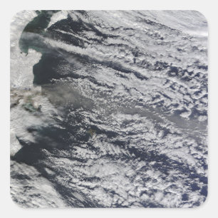 Satellite view of an ash plume 3 square sticker