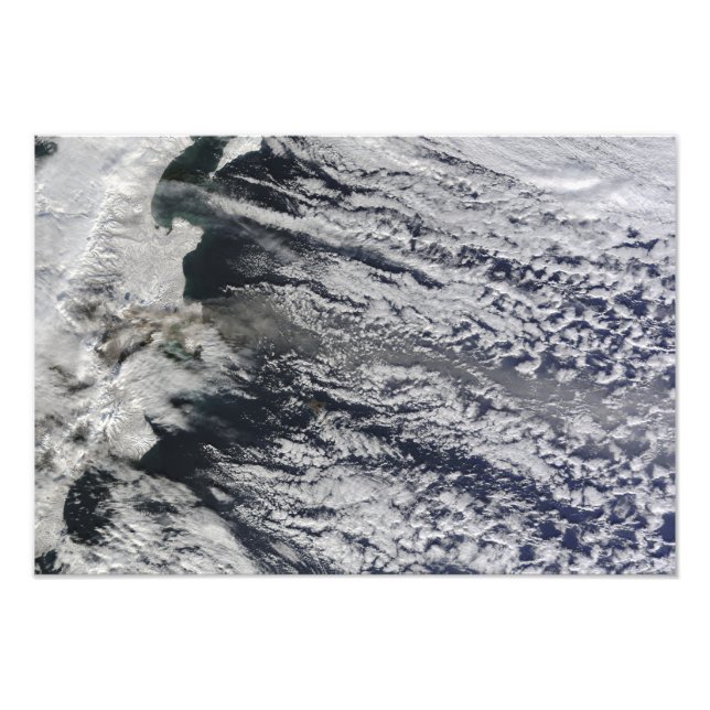 Satellite view of an ash plume photo print (Front)