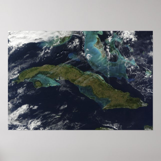 Satellite view of Cuba Poster (Front)