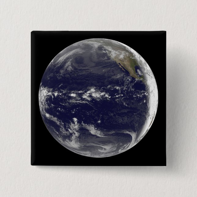 Satellite view of Earth 15 Cm Square Badge (Front)