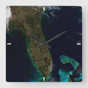 Satellite View Of Florida. Square Wall Clock