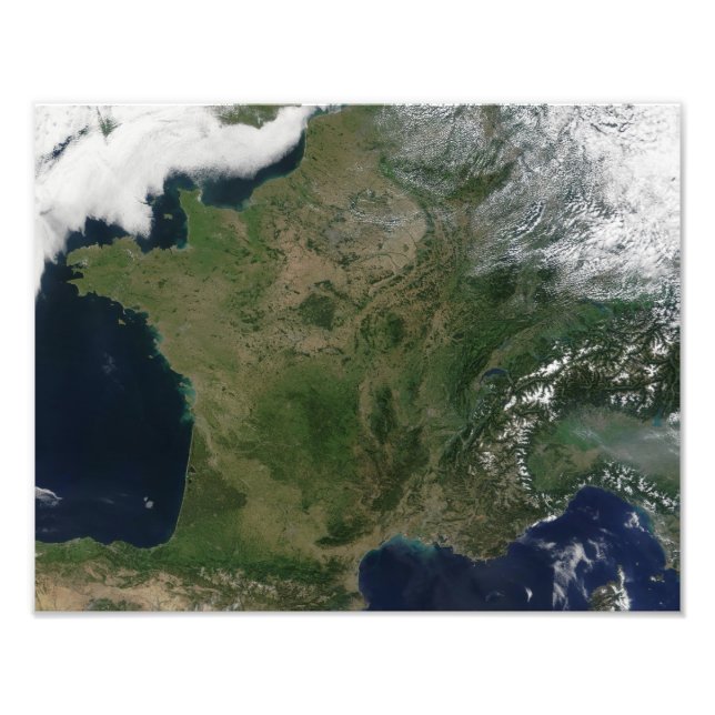 Satellite view of France Photo Print (Front)
