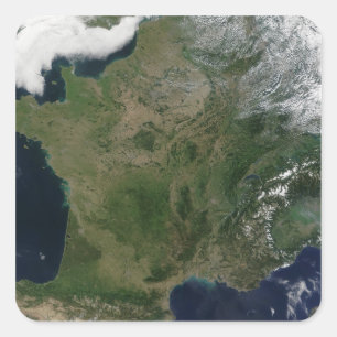 Satellite view of France Square Sticker
