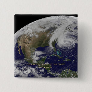 Satellite View of Hurricane Sandy 15 Cm Square Badge