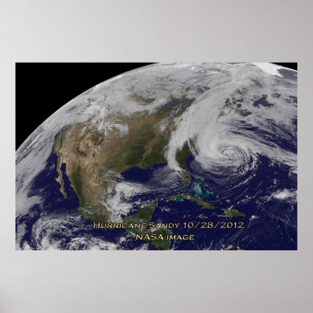 Satellite View of Hurricane Sandy 60x40 Poster (Front)