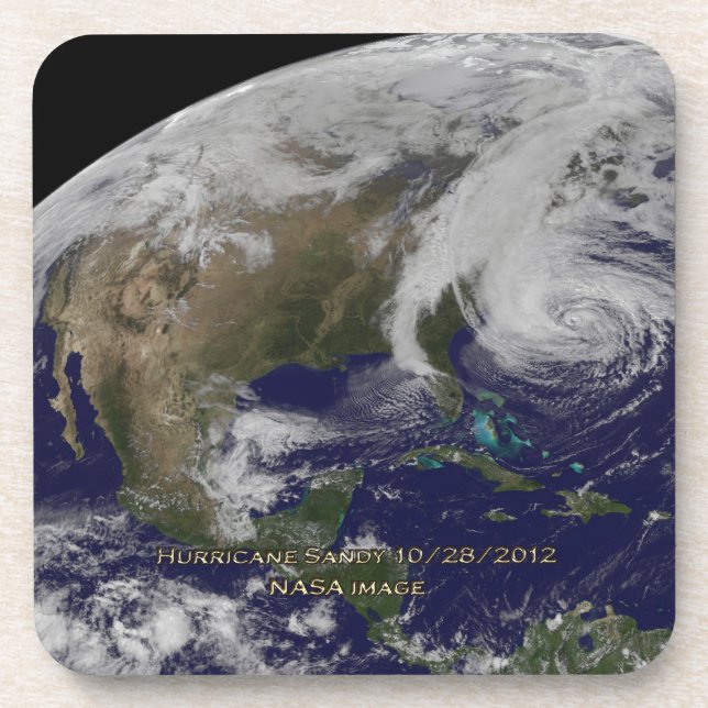 Satellite View of Hurricane Sandy Coaster (Front)