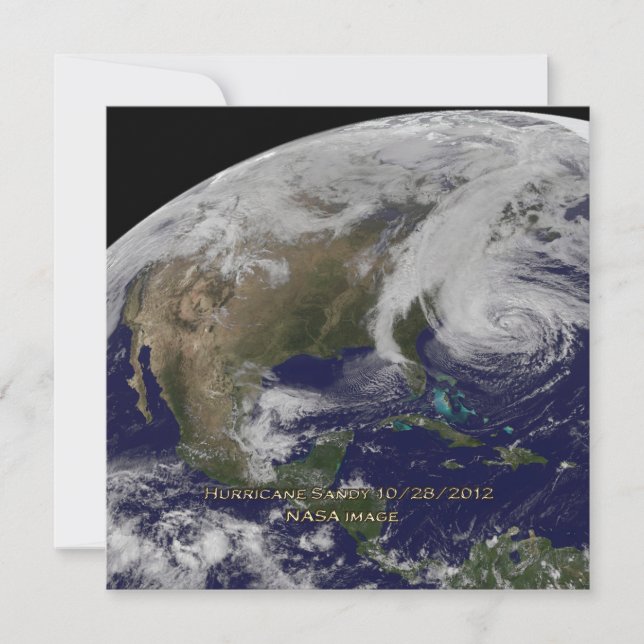Satellite View of Hurricane Sandy Invitation (Front)