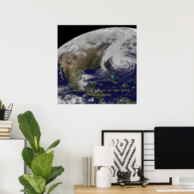 Satellite View of Hurricane Sandy Poster (Home Office)