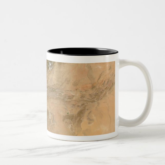 Satellite view of Morocco Two-Tone Coffee Mug (Right)