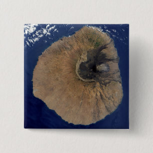 Satellite view of Mount Fogo 15 Cm Square Badge