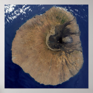 Satellite view of Mount Fogo Poster