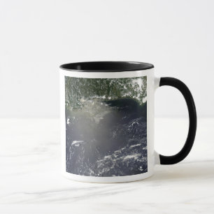 Satellite view of oil leaking mug