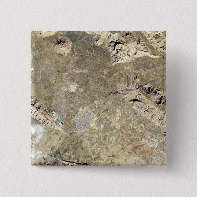 Satellite view of Persepolis 15 Cm Square Badge (Front)