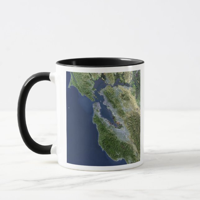 Satellite view of San Francisco, California Mug (Left)