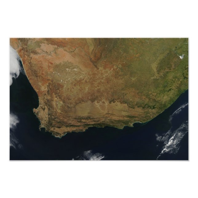 Satellite view of South Africa Photo Print (Front)