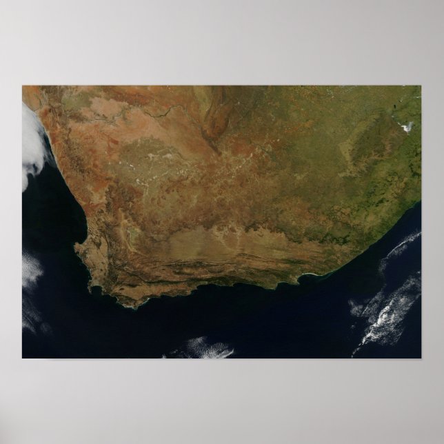 Satellite view of South Africa Poster (Front)