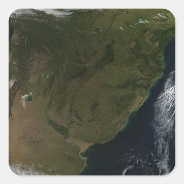 Satellite view of South America Square Sticker (Front)