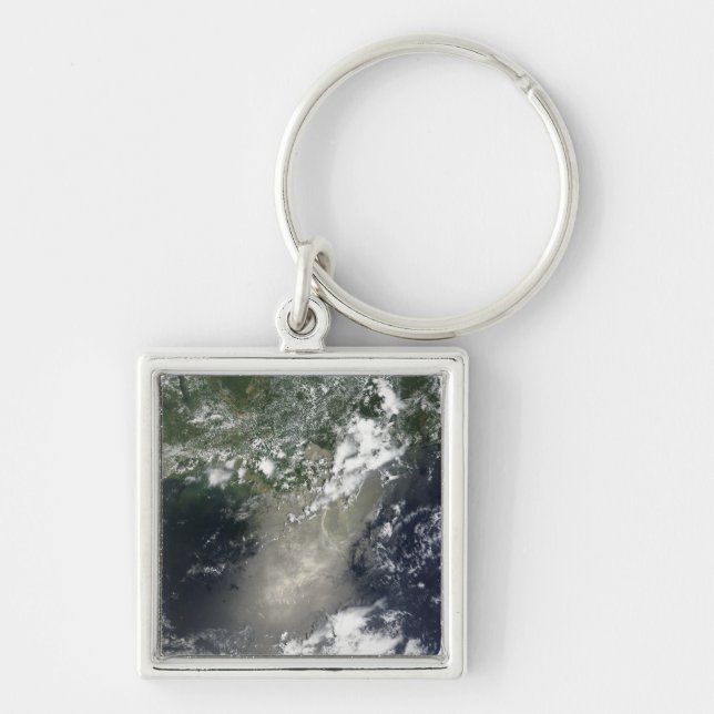 Satellite view of streaks and ribbons of oil key ring (Front)