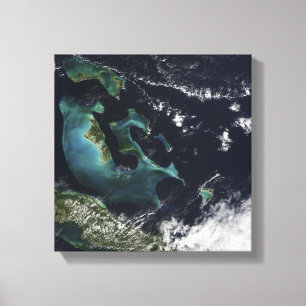 Satellite view of the Bahama Islands Canvas Print