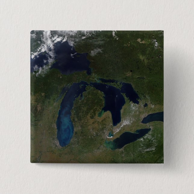 Satellite view of The Great Lakes 15 Cm Square Badge (Front)