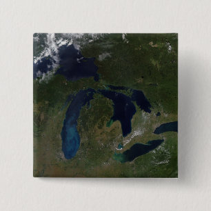 Satellite view of The Great Lakes 15 Cm Square Badge