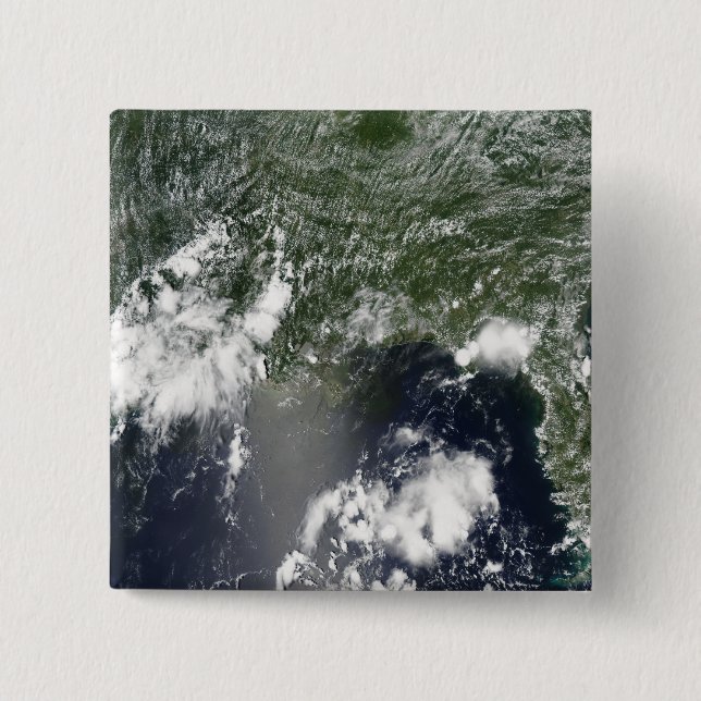 Satellite view of the Gulf of Mexico 15 Cm Square Badge (Front)