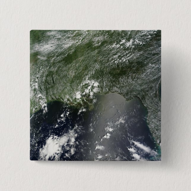 Satellite view of the Gulf of Mexico 2 15 Cm Square Badge (Front)