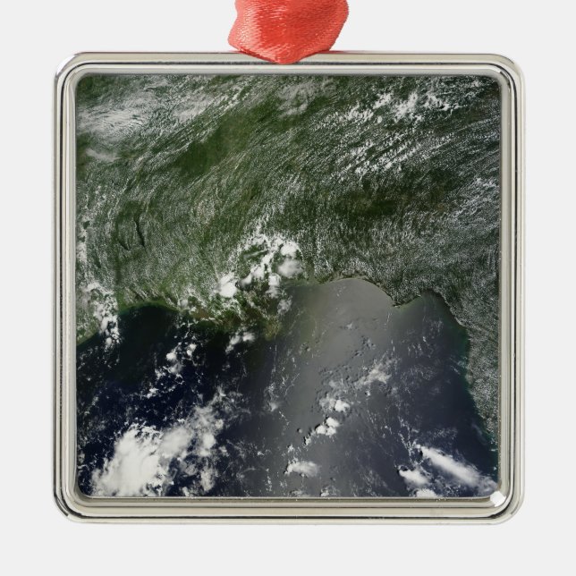 Satellite view of the Gulf of Mexico 2 Metal Tree Decoration (Front)