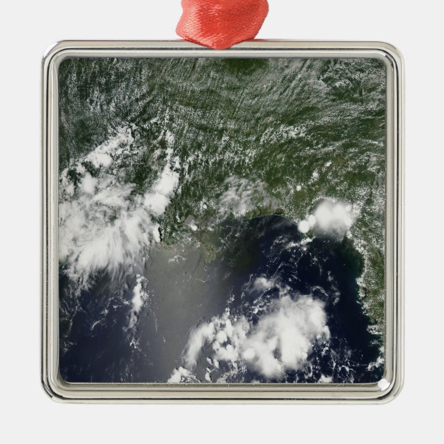 Satellite view of the Gulf of Mexico Metal Ornament (Front)