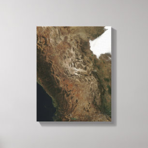 Satellite view of the landscape of central Mexi Canvas Print
