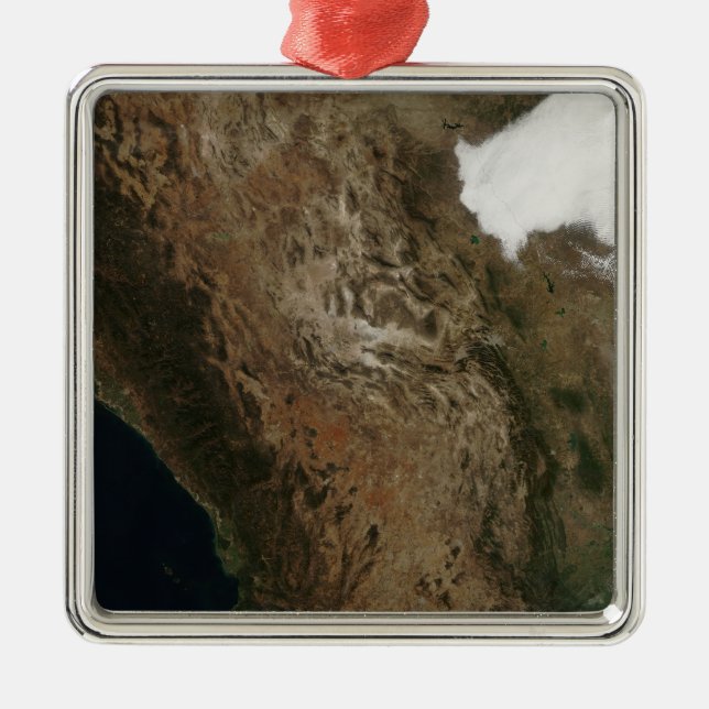 Satellite view of the landscape of central Mexi Metal Ornament (Front)