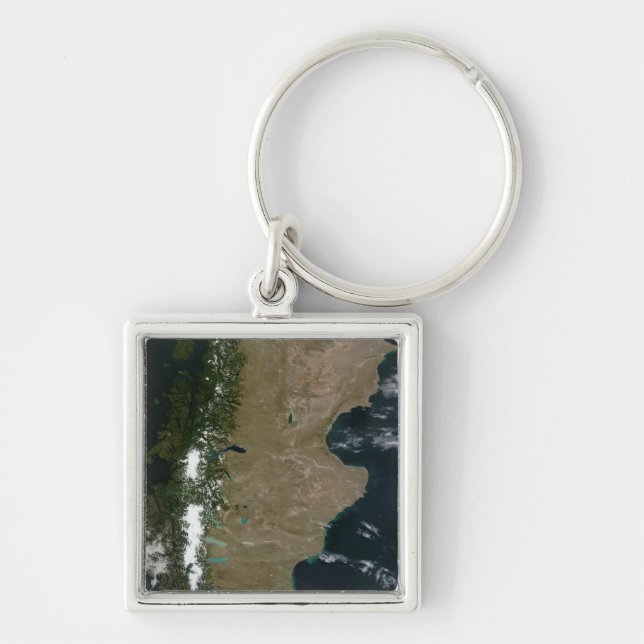 Satellite view of the Patagonia region Key Ring (Front)