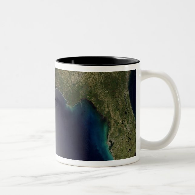 Satellite view of the Southeastern United State 2 Two-Tone Coffee Mug (Right)