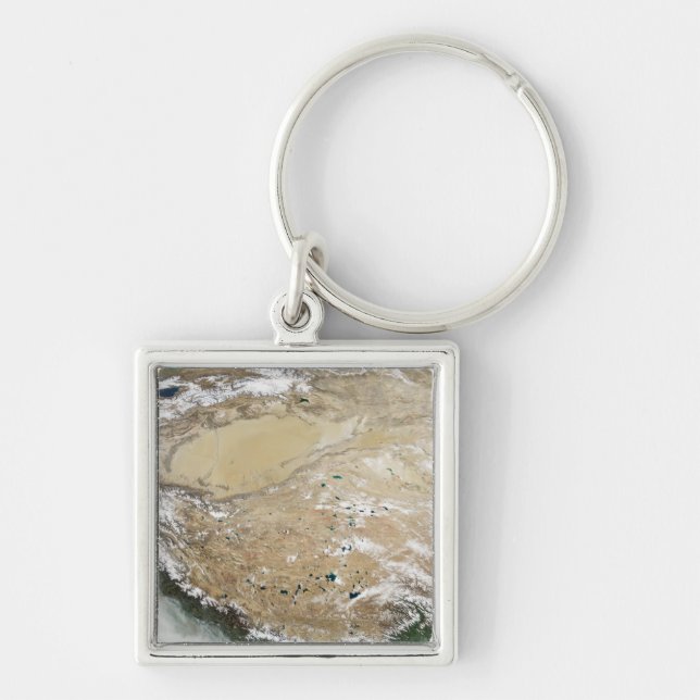 Satellite view of the Tibetan Plateau Key Ring (Front)