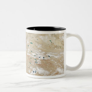 Satellite view of the Tibetan Plateau Two-Tone Coffee Mug