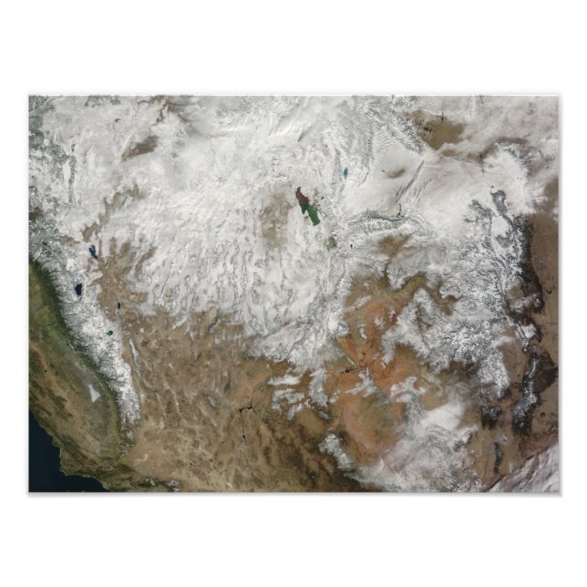 Satellite view of the western United States Photo Print (Front)