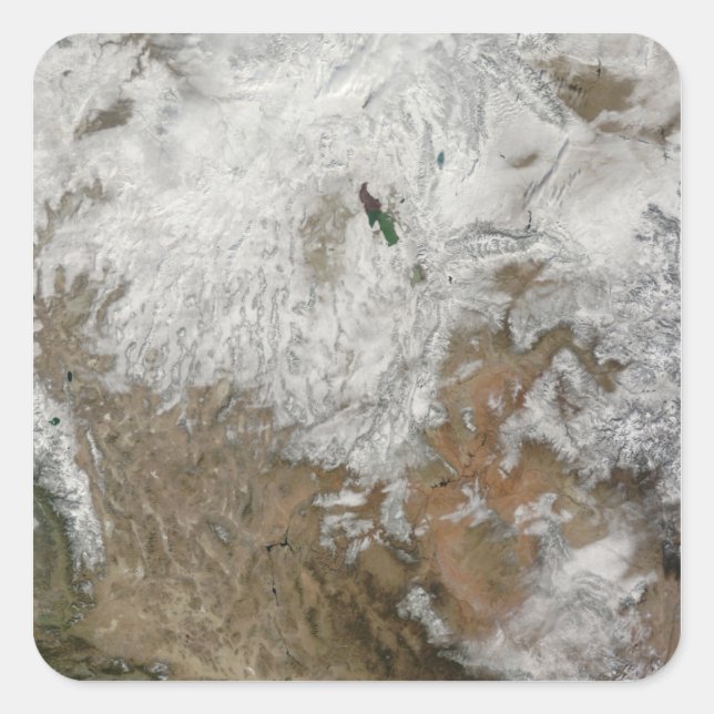 Satellite view of the western United States Square Sticker (Front)