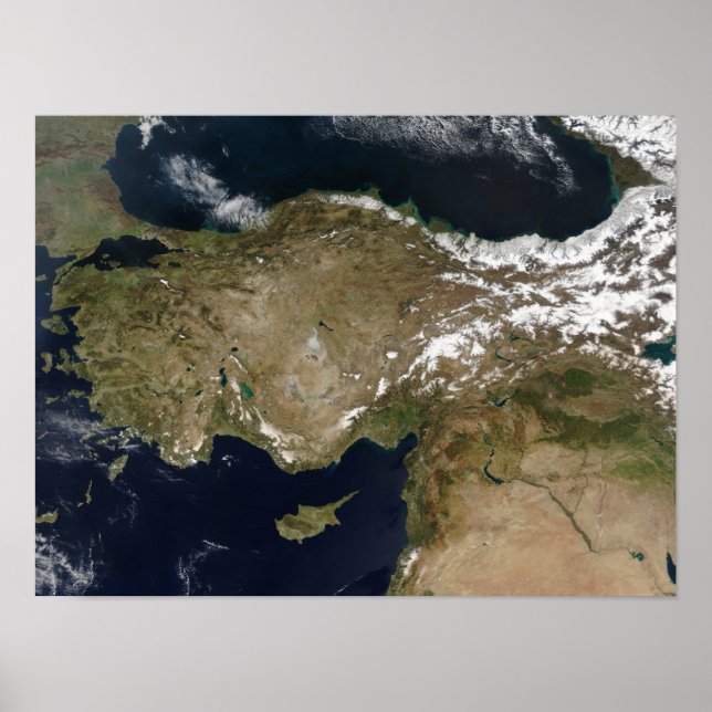 Satellite view of Turkey Poster (Front)