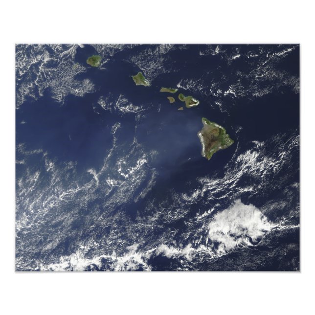 Satellite view of volcanic fog photo print (Front)