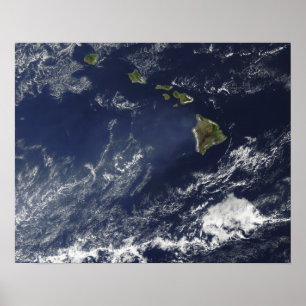 Satellite view of volcanic fog poster