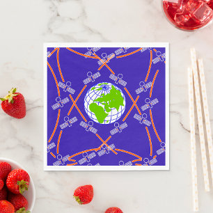 Satellites Orbiting Earth Napkin