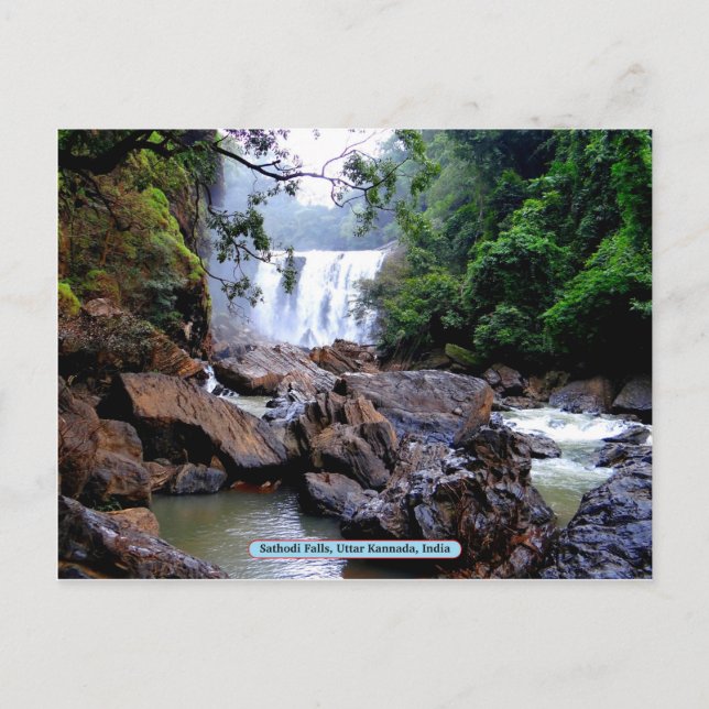 Sathodi Falls, Uttar Kannada, India Postcard (Front)