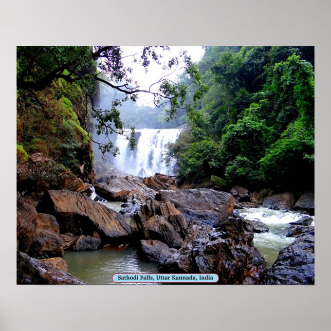 Sathodi Falls, Uttar Kannada, India Poster (Front)