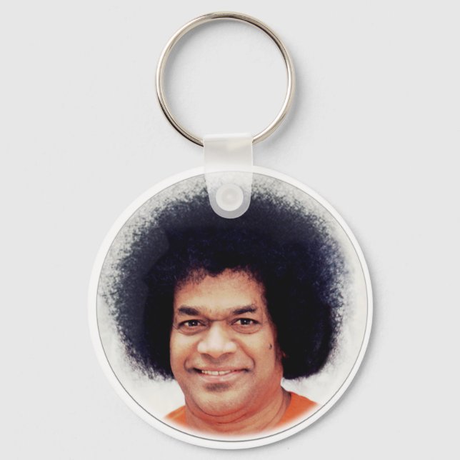 Sathya Sai Baba Portrait on Keychaine Key Ring (Front)