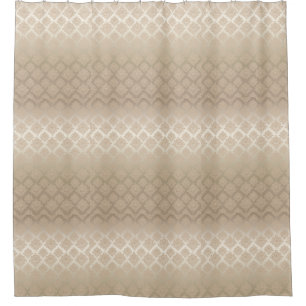 Satin Damask taupe beige bath Shower Curtain