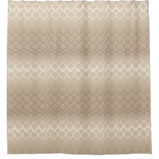 Satin Damask taupe beige bath Shower Curtain
