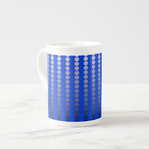 Satin dots - cobalt blue and pewter bone china mug