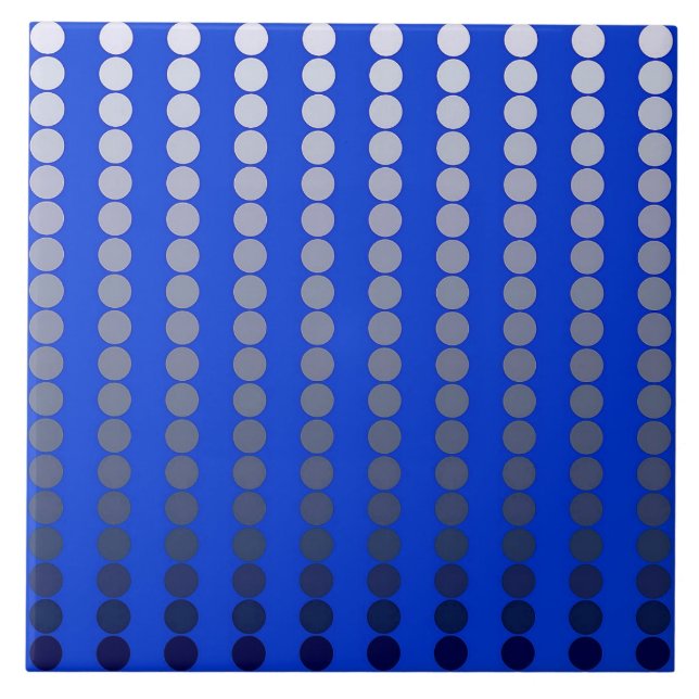 Satin dots - cobalt blue and pewter ceramic tile (Front)
